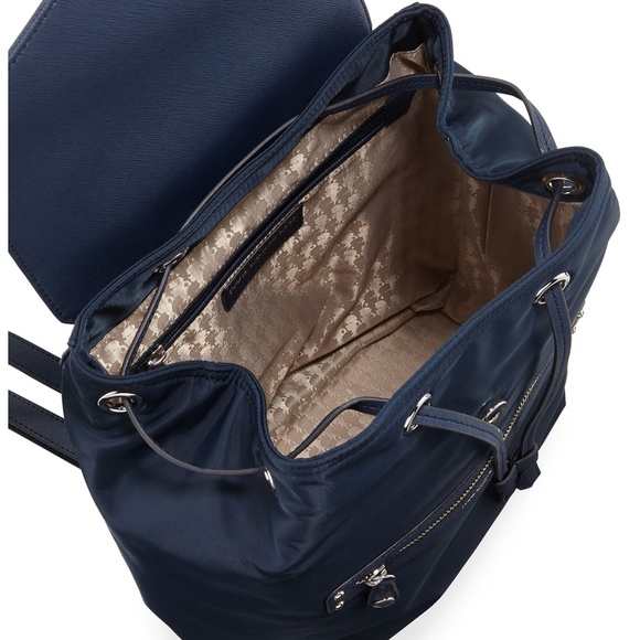 Karl Lagerfeld Paris Cara Navy Blue Nylon Backpack - Picture 3 of 6